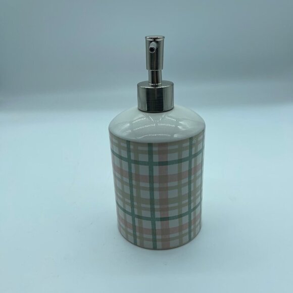 Threshold Soap Pump Pink Cream Green Ceramic Metal - Picture 3 of 9